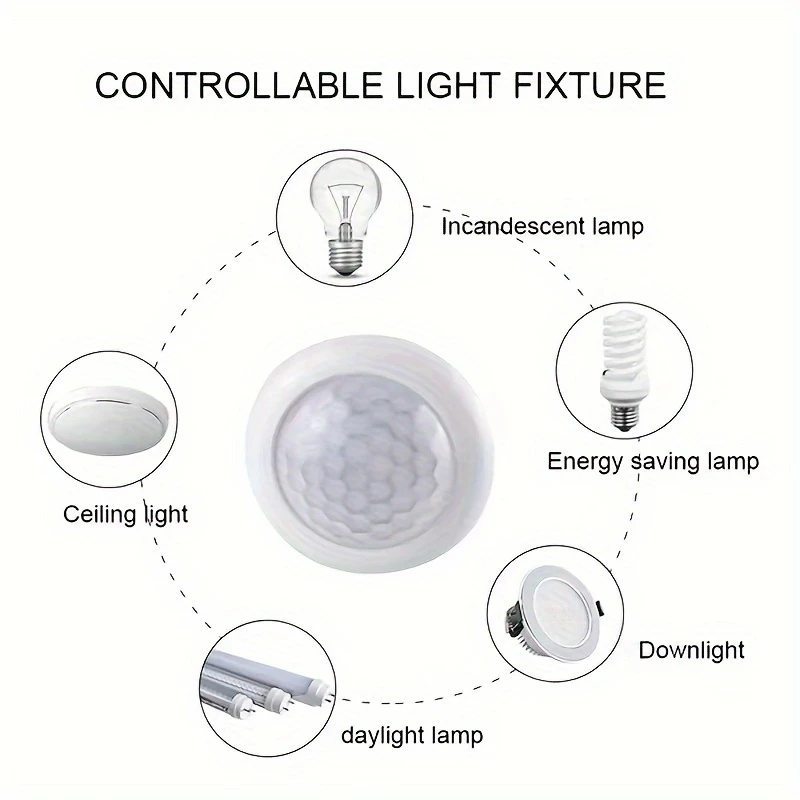 2pcs White PIR Motion Sensor Switch - Image 3