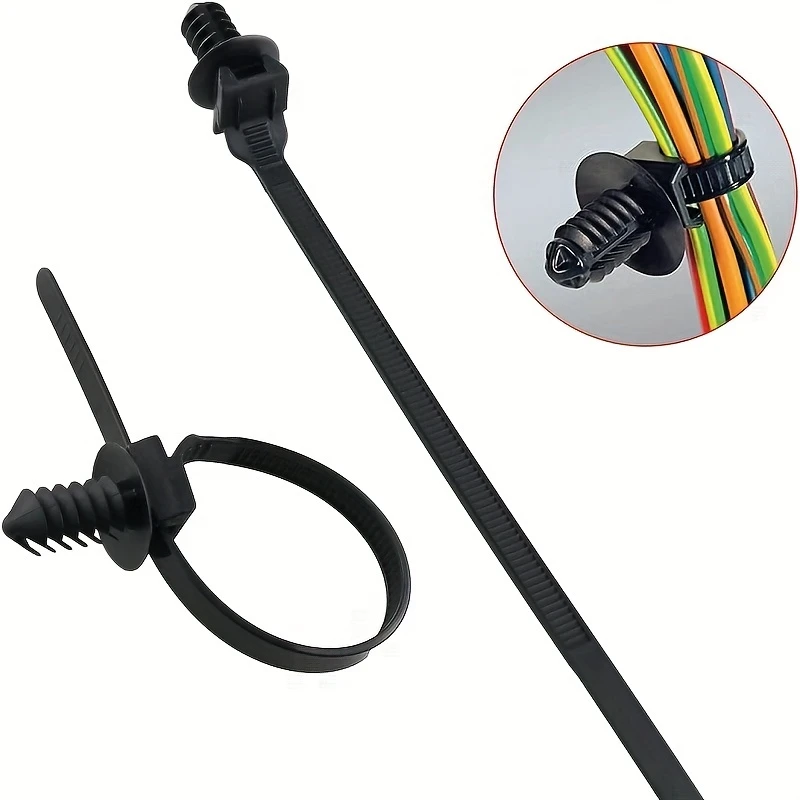 100pcs Durable Black Nylon Car Mount Wire Ties - Image 4