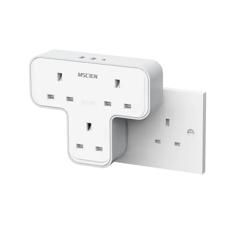 Plug Adapter 3 Way with 3 USB(1 Type C)