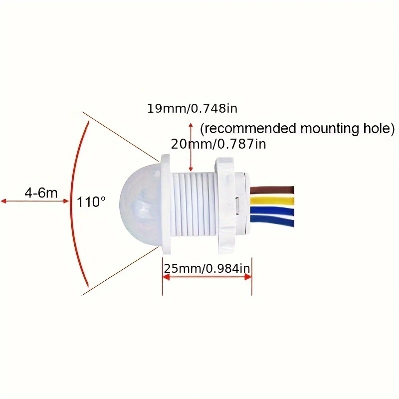 2pcs White PIR Motion Sensor Switch - Image 2