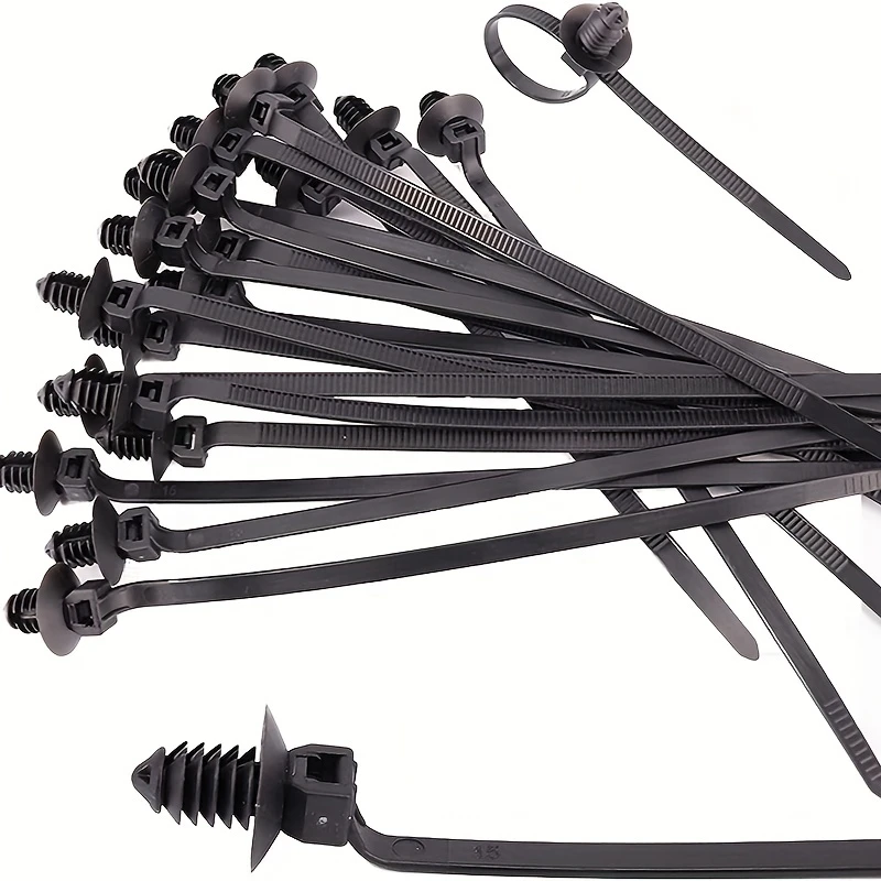 100pcs Durable Black Nylon Car Mount Wire Ties